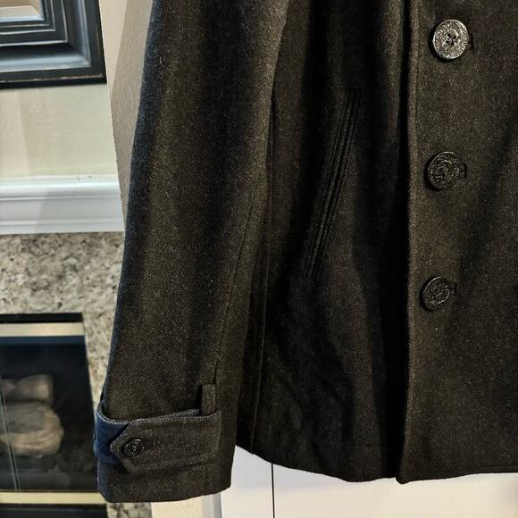 Diesel Men's W-Champ Double-Breasted Wool-Blend Coat Charcoal Black Size Large - Picture 11 of 16